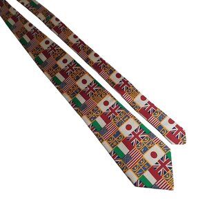 Special Olympics World Games 1995 Connecticut Necktie Flag Pattern Silk Tie USA